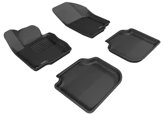 3D MAXpider Kagu 1st & 2nd Row Floormats For 12-19 VW Passat - Black